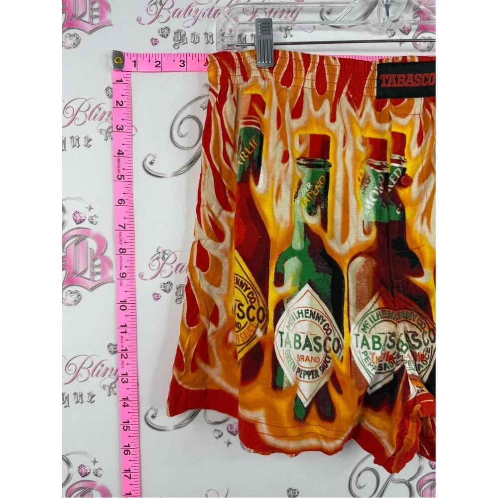 Tabasco shorts funny Red and Yellow Flame Bottle Shorts